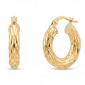 18K Yellow Gold Circle Hoop Earrings