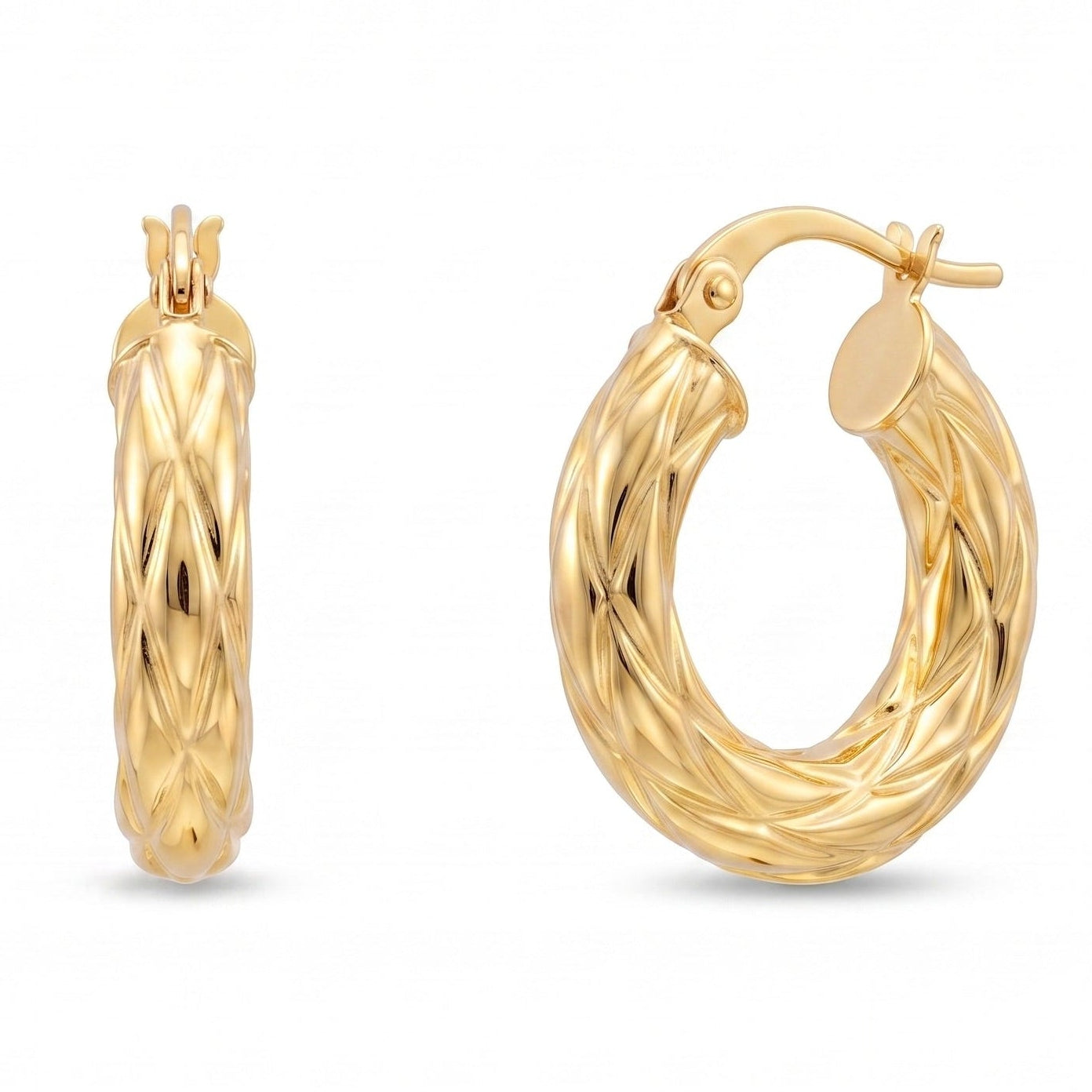 18K Yellow Gold Circle Hoop Earrings
