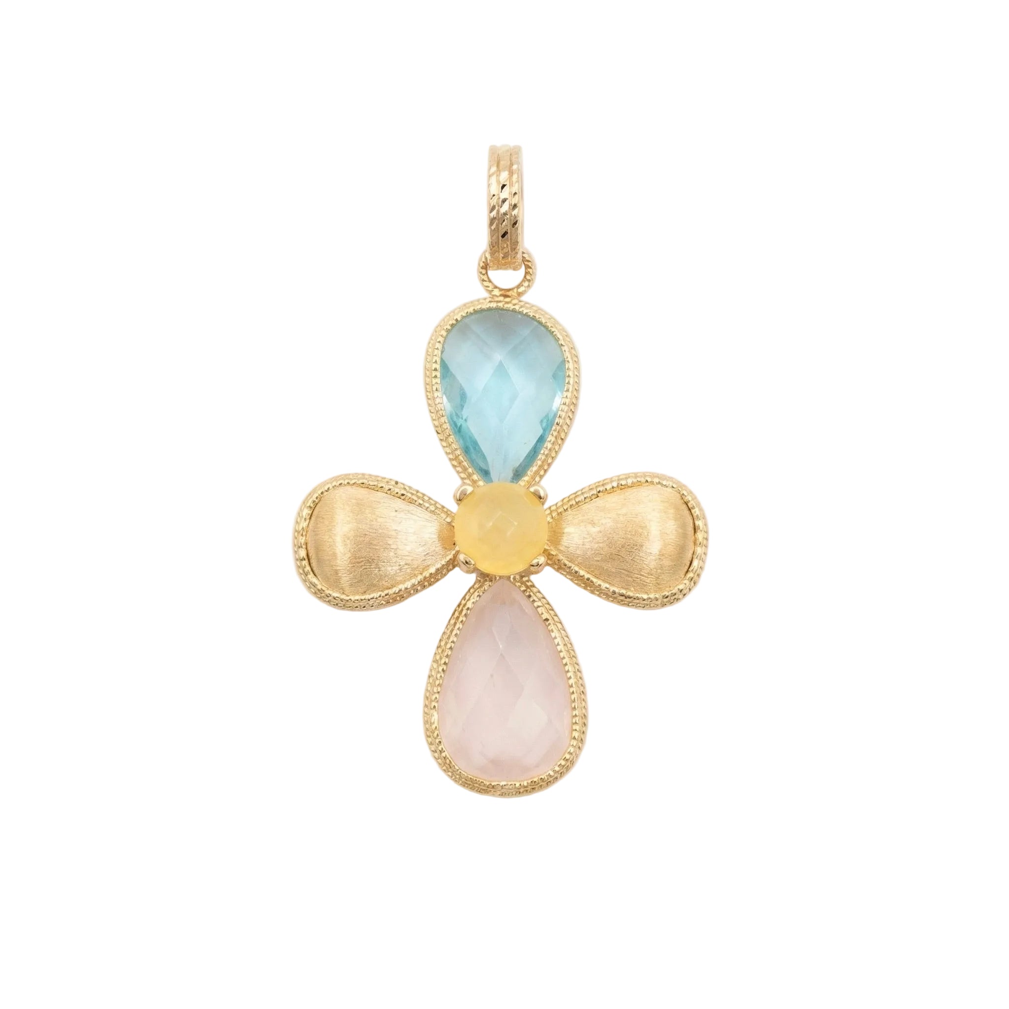18K Yellow Gold Gemstone Pendant