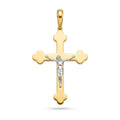 18K Two Tone Gold Crucifix Pendant