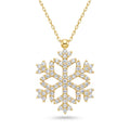18K Yellow Gold Cubic Zirconia Snowflake Necklace