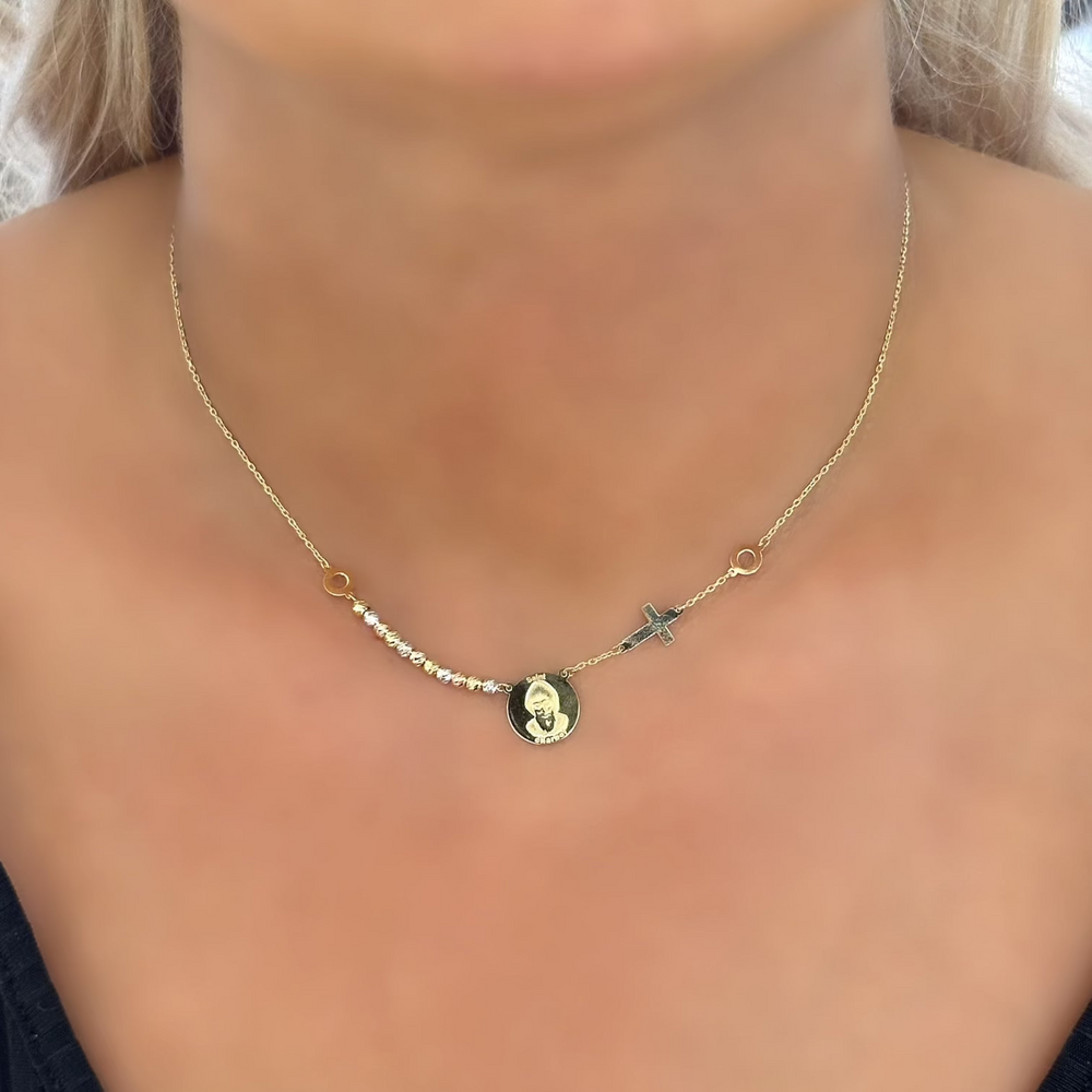 18K Gold St. Charbel Multicolor Chain Necklace