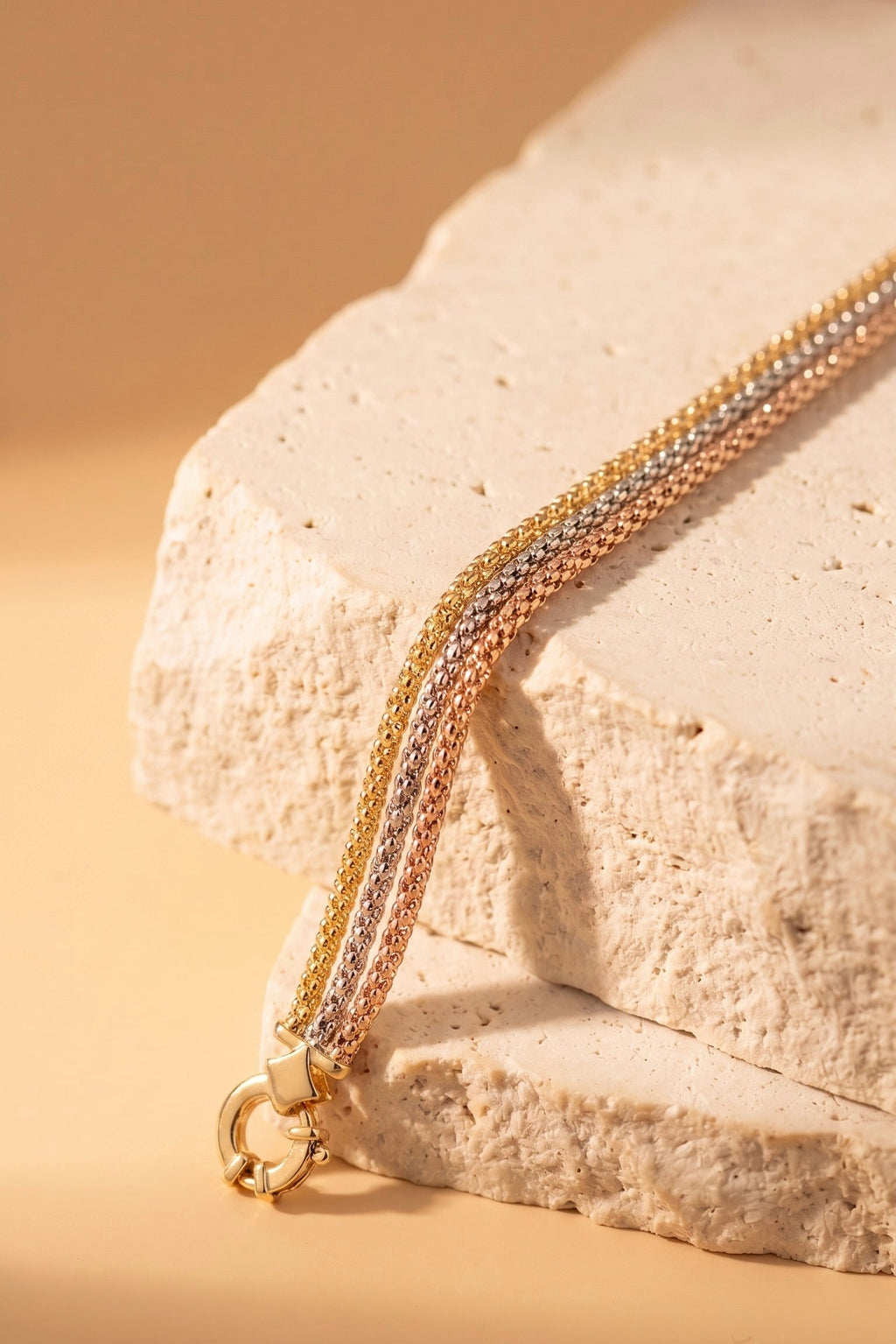 18K Multicolor Gold Chain Bracelet