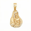 18K Two Tone Gold 3D Mary and Jesus Pendant