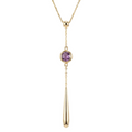 18K Yellow Gold Amethyst Chain Necklace
