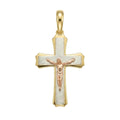18K Multicolor Gold Cross Pendant