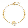 18K Yellow Gold Maple Leaf Chain Bracelet