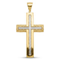 18K Two Tone Gold Cross Pendant