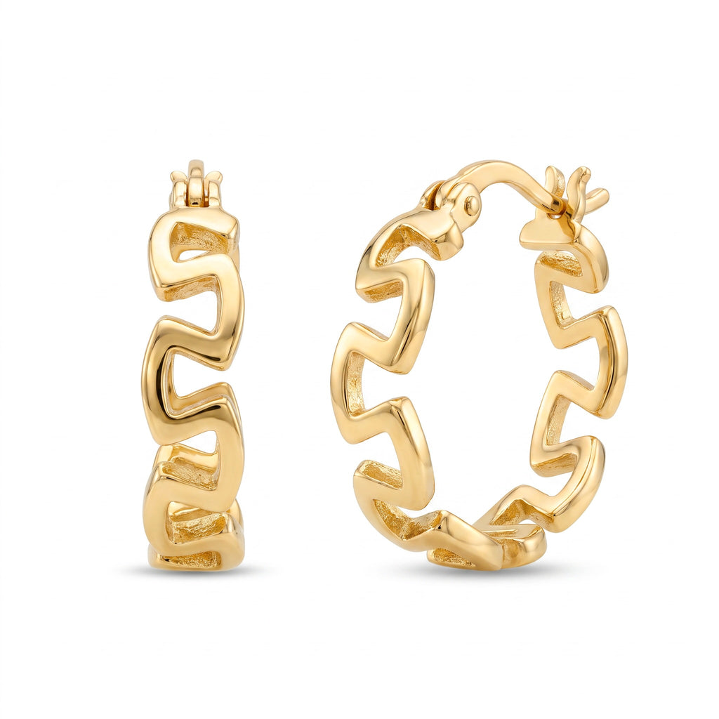 18K Yellow Gold Circle Hoop Earrings