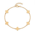 18K Yellow Gold Clover Chain Bracelet