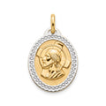 18K Two Tone Jesus Icon Pendant