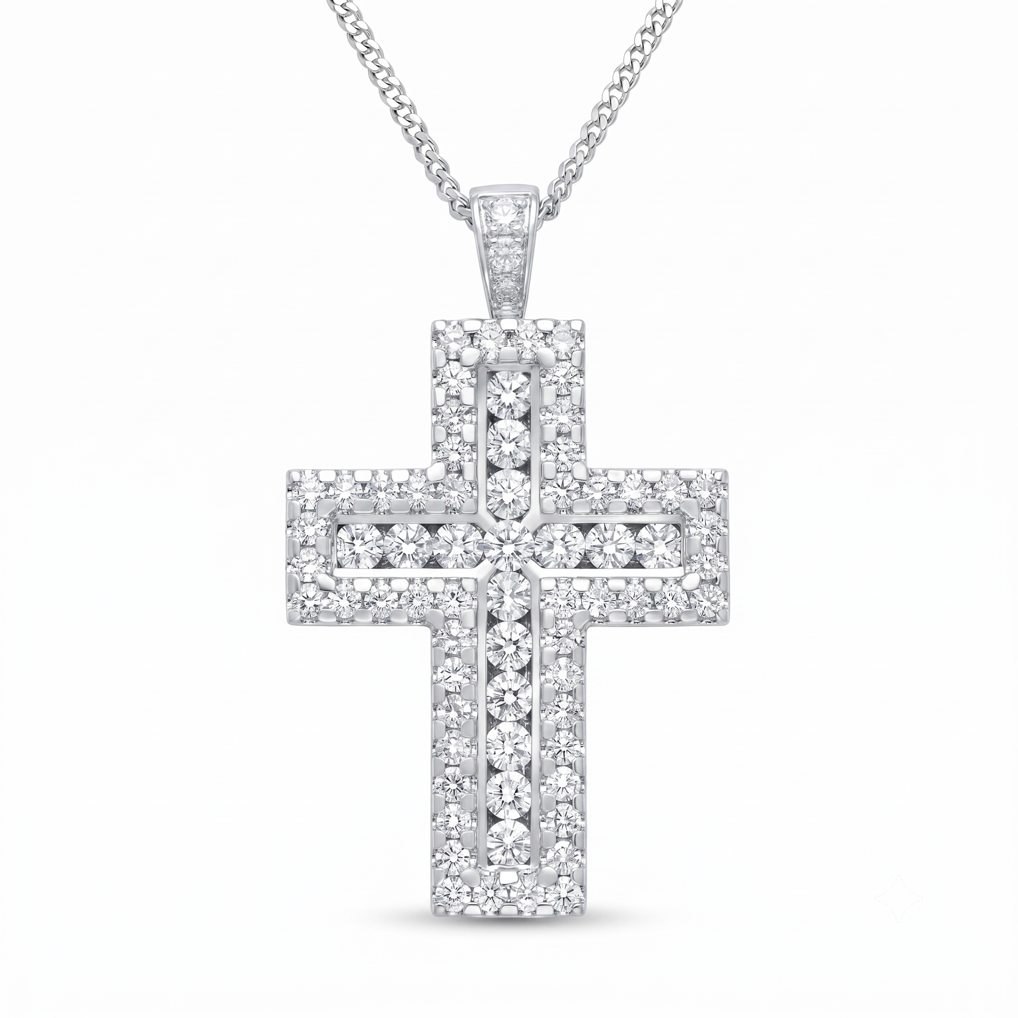 Diamond White Gold Cross Necklace