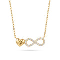 18K Yellow Gold Cubic Zirconia Infinity Heart Pendant Necklace