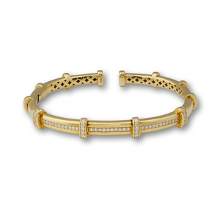 18K Yellow Gold Diamond Cuff Bracelet