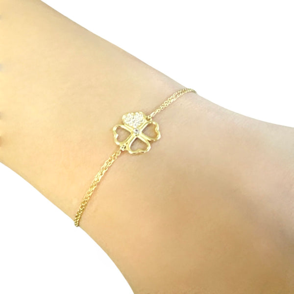 18K Gold CZ Chain Bracelet