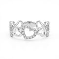 Diamond White Gold Hearts Ring