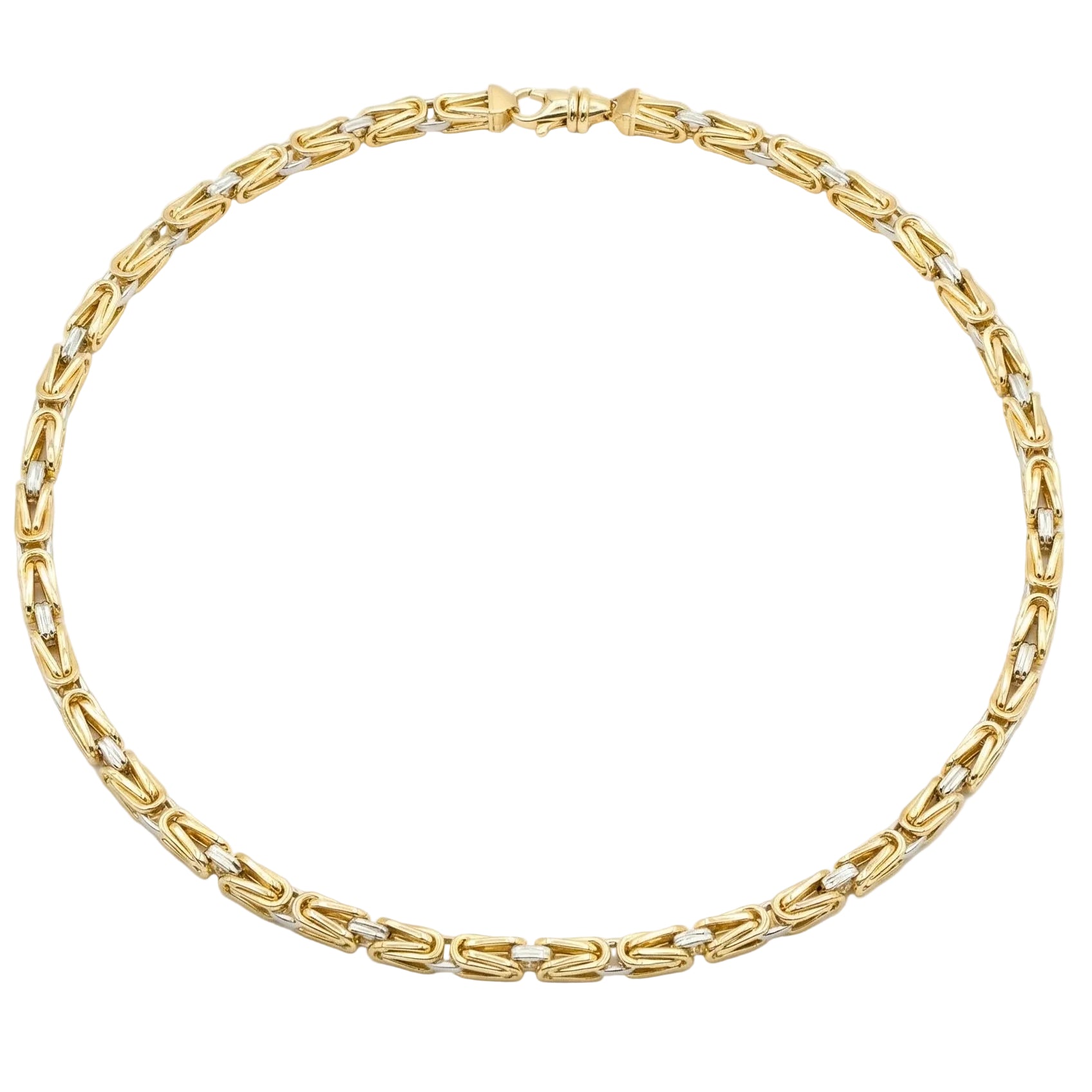 Men 18K Two Tone Gold Chain Necklace