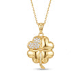 18K Gold Cubic Zirconia Flower Necklace