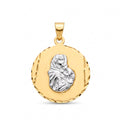 18K Two Tone St. Mary Icon Pendant
