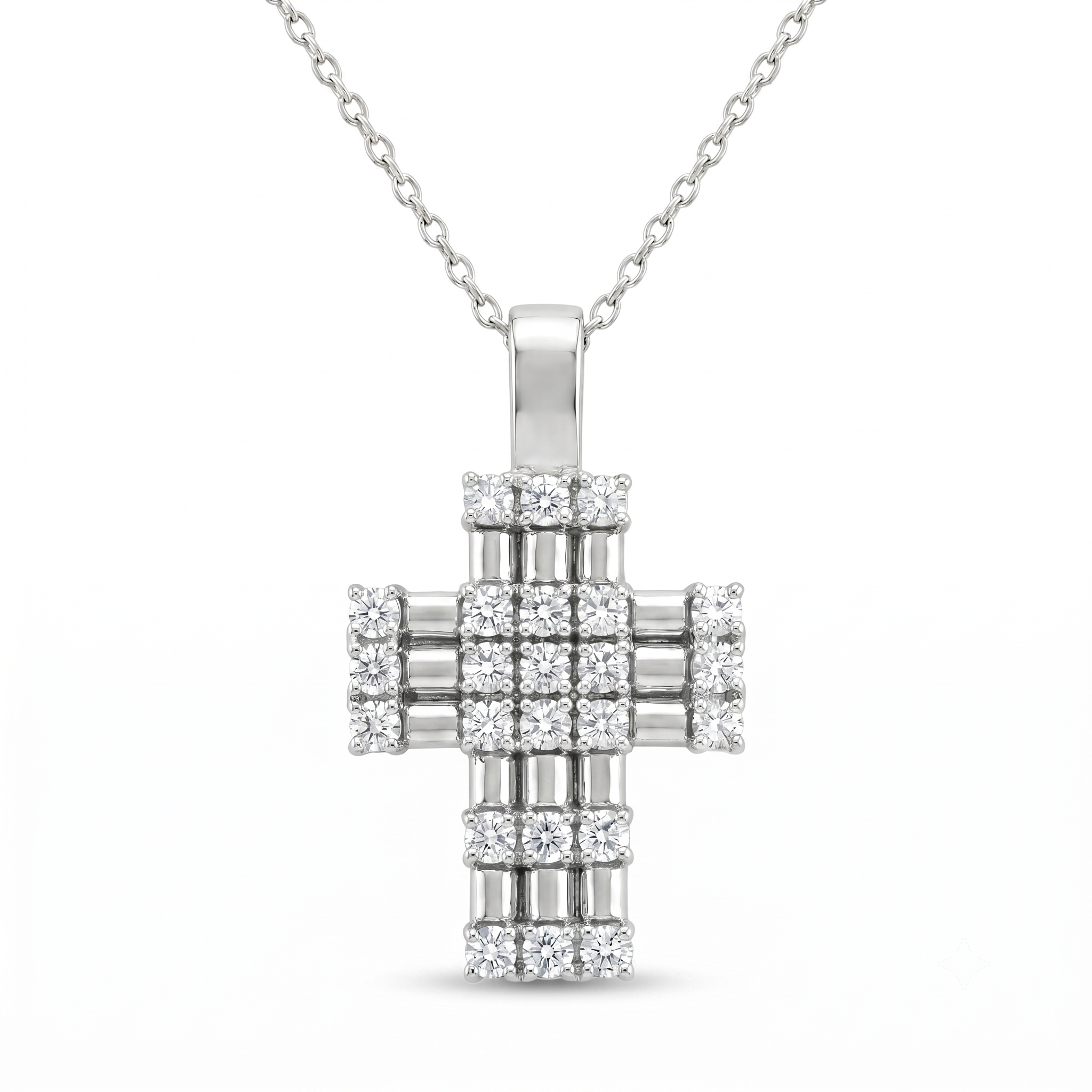 Diamond White Gold Cross Necklace