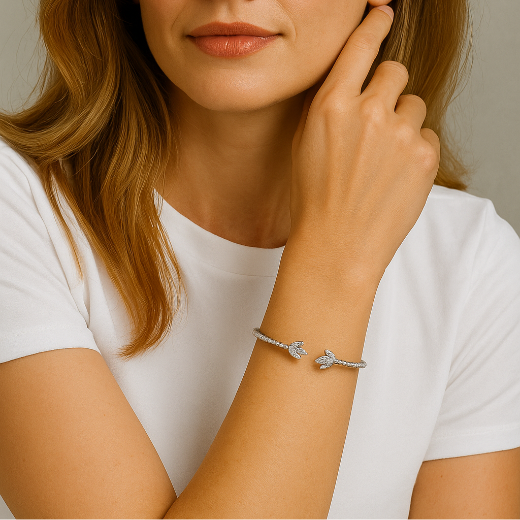 18K White Gold Natural Diamond Bracelet