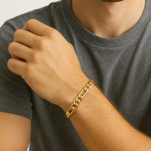 18K Gold Figaro Chain Bracelet
