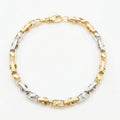 Men 18K Two Tone Gold Chain Bracelet
