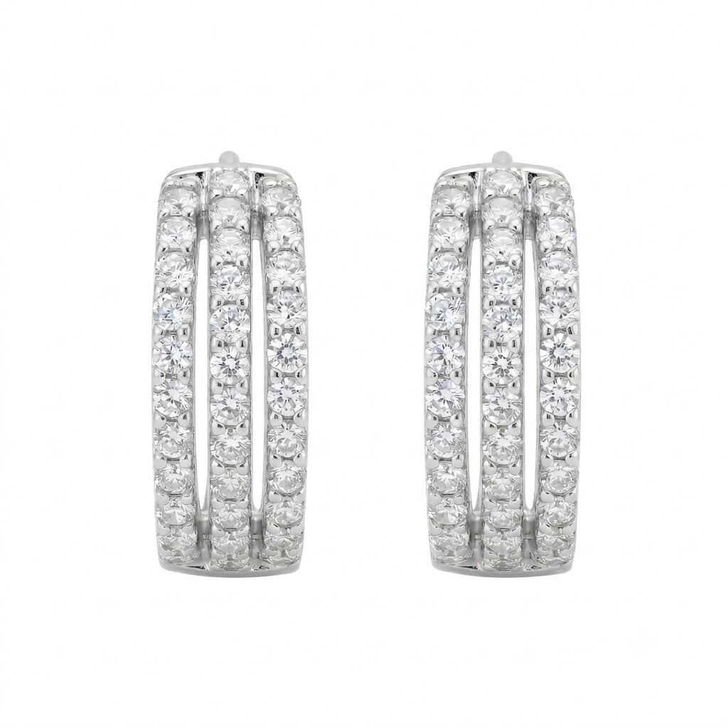 Diamond White Gold Hoop Earrings
