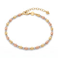 18K Multicolor Gold Beaded Bracelet