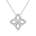 Diamond White Gold Flower Necklace