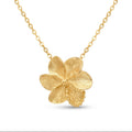 18K Yellow Gold Flower Necklace