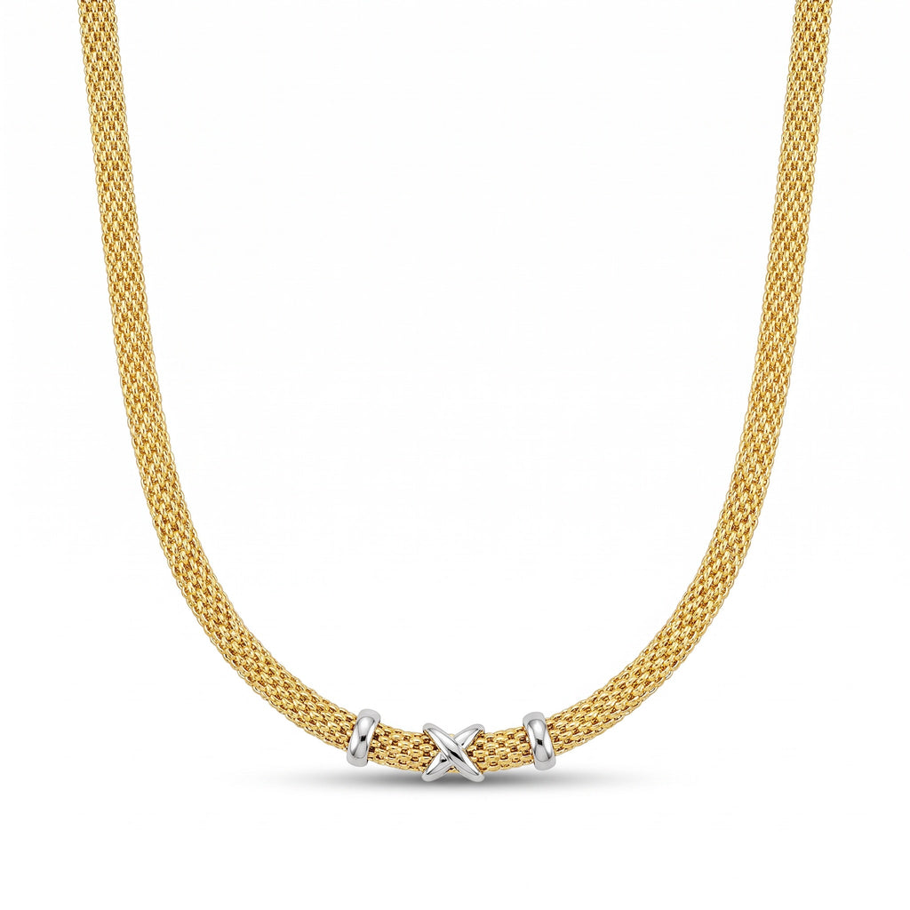 18K Two Tone Gold Necklace