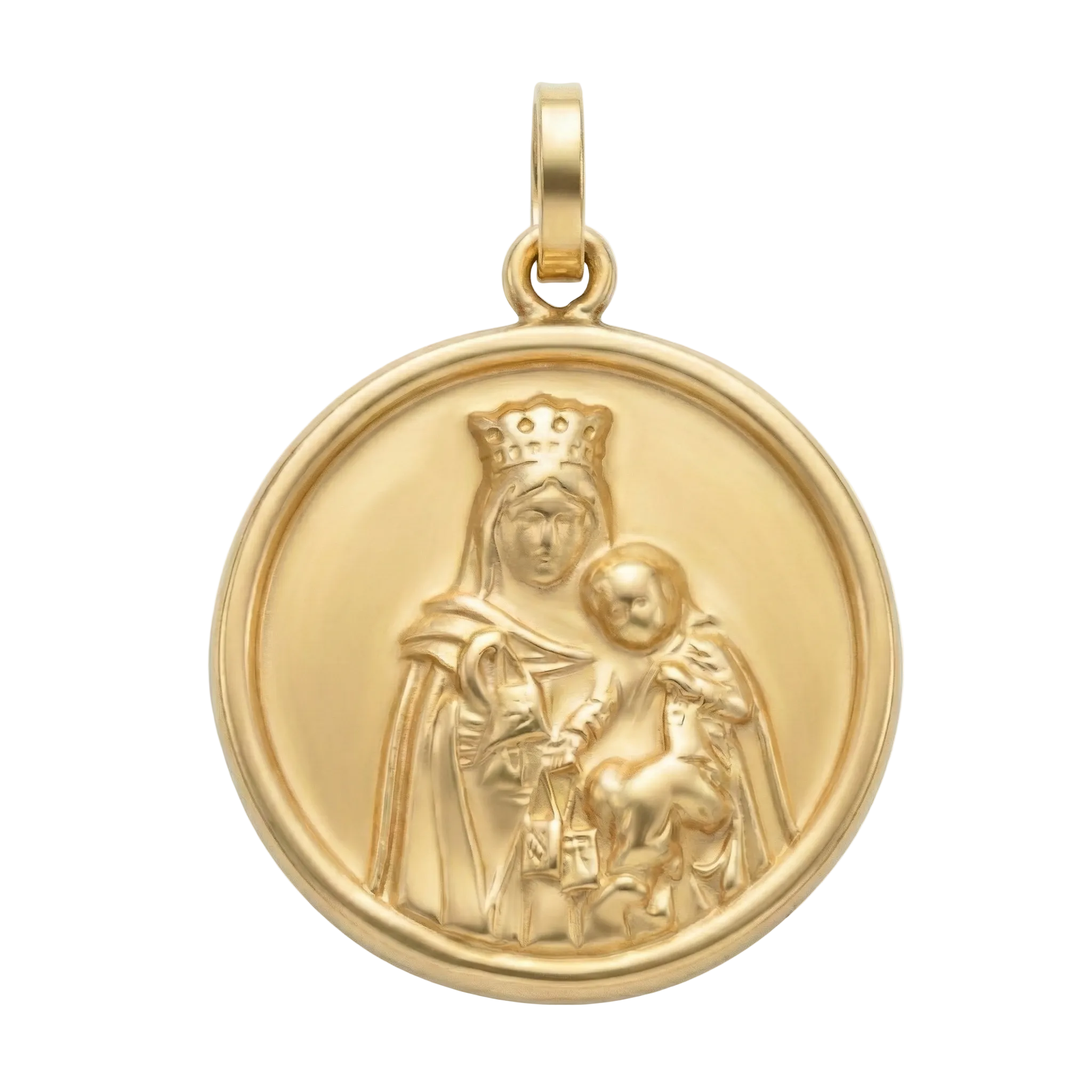 18K Yellow Gold St. Mary & Jesus Icon Pendant