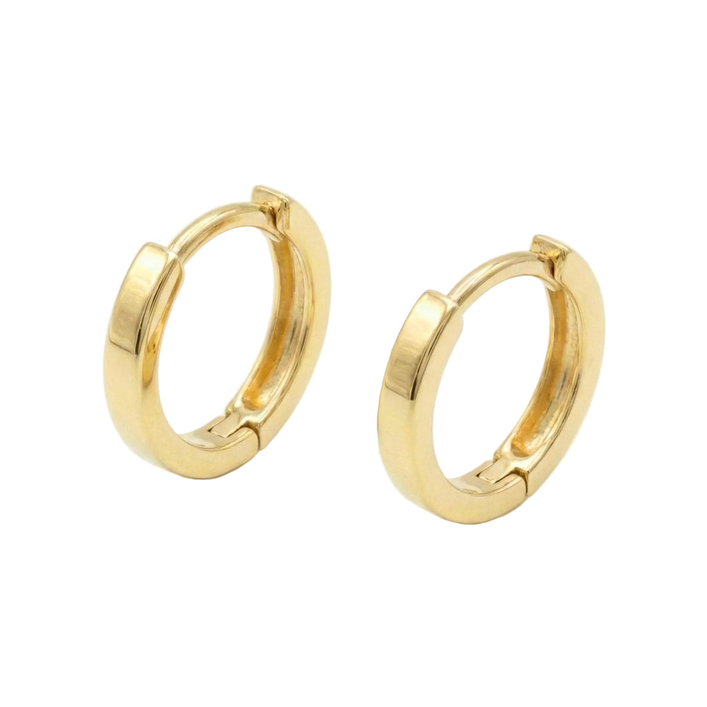 18K Yellow Gold Circle Hoop Earrings
