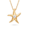 18K Yellow Gold Cubic Zirconia Starfish Chain Necklace