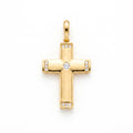 18K Yellow Gold Cubic Zirconia Cross Pendant