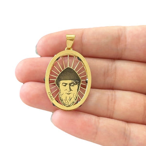 18K Gold Pendant St. Charbel Icon