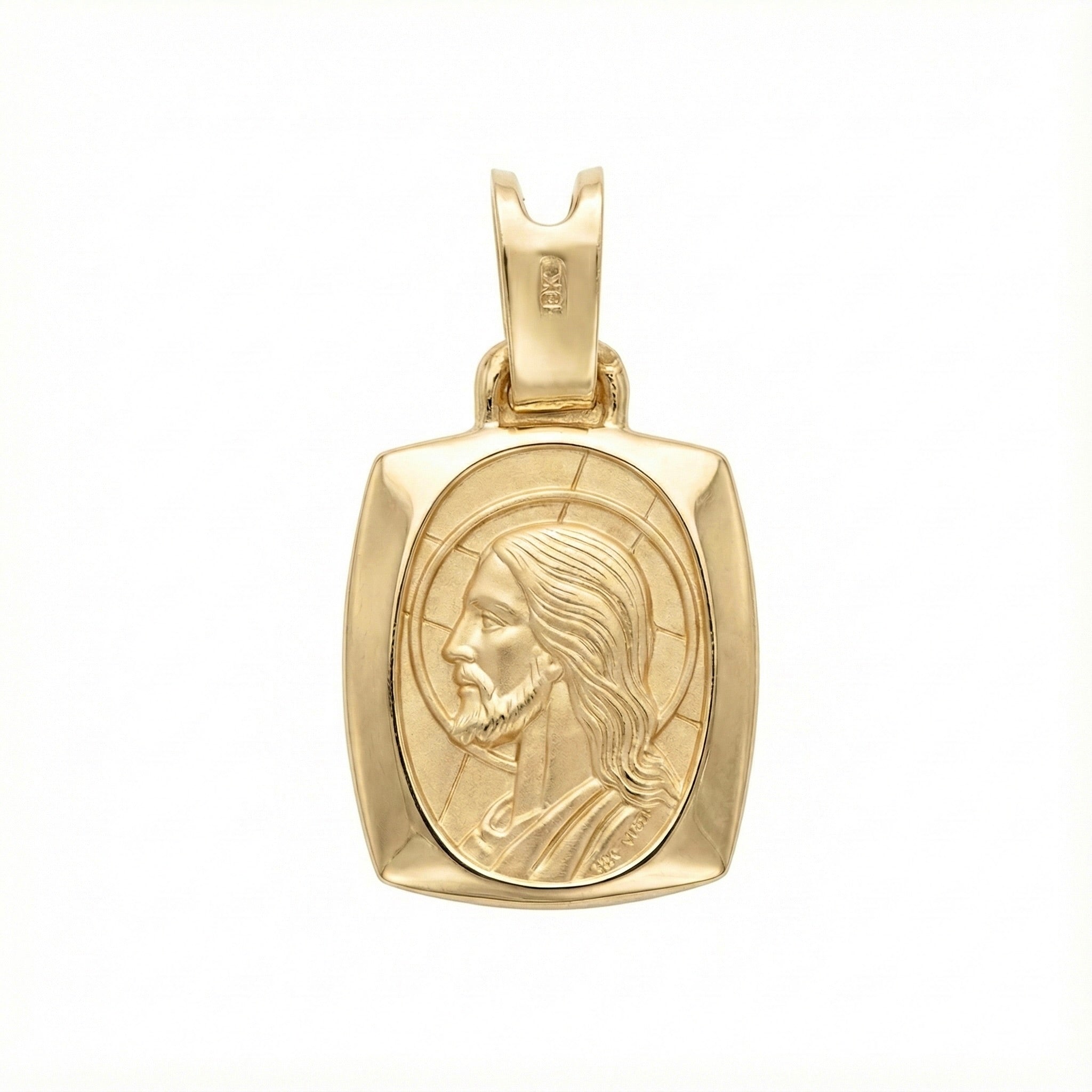 18K Yellow Gold Pendant Jesus Icon