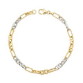 Men 18K Two Tone Gold Chain Bracelet