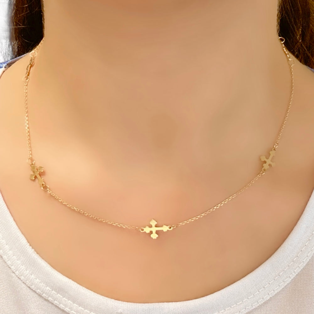 18K Gold Cross Necklace