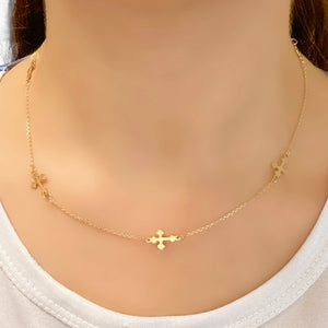 18K Gold Cross Necklace