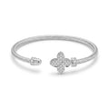 Diamond White Gold Pavé Flower Cuff Bracelet