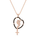 Diamond Rose  Gold ST. Mary Cross Necklace