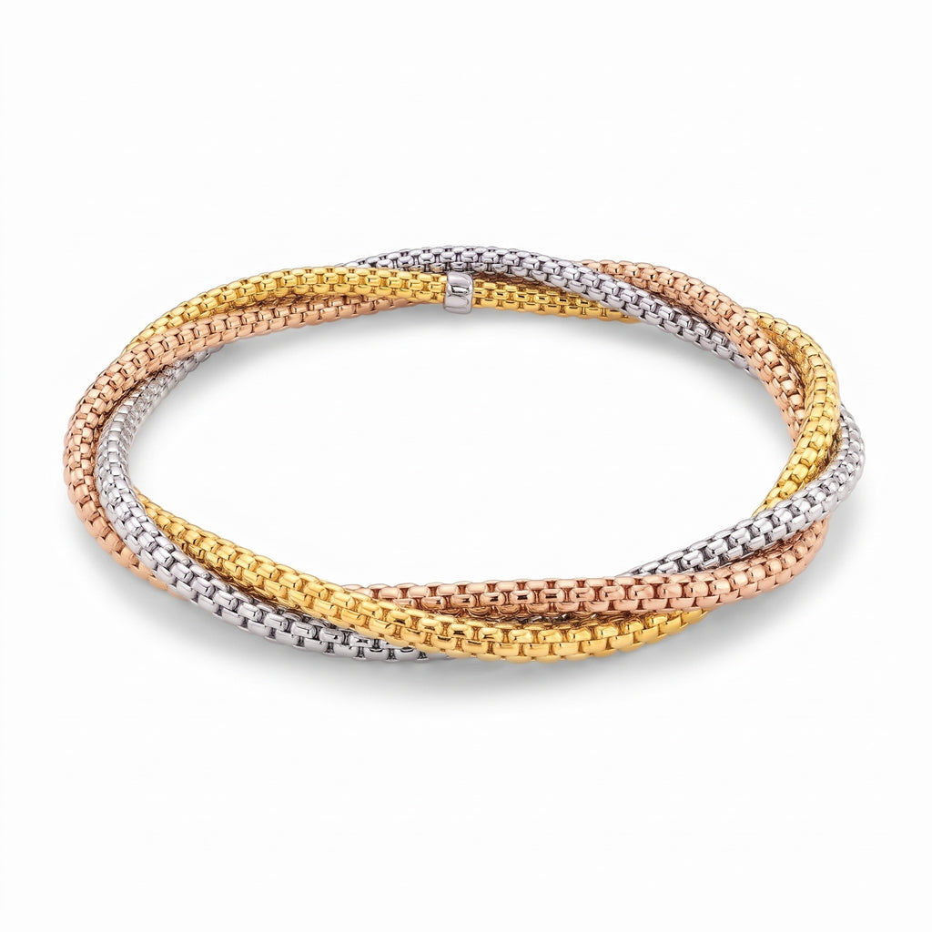 18K Multicolor Gold Bangle Bracelet