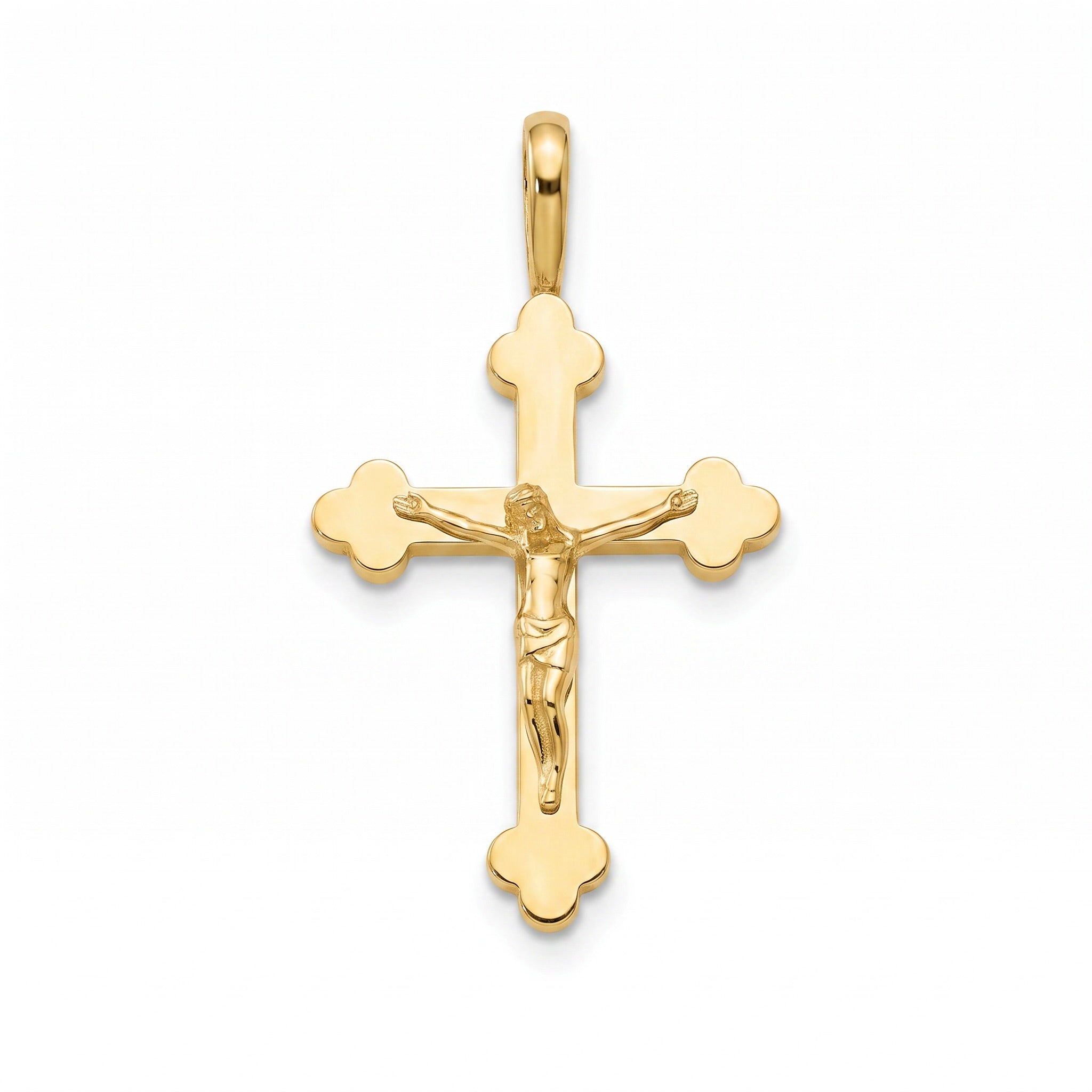 18K Yellow Gold Crucifix Pendant