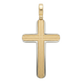 18K Two Tone Gold Cross Pendant