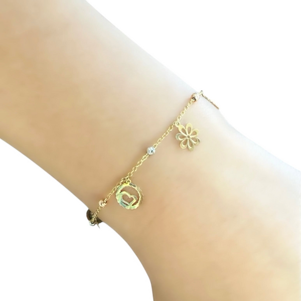 18K Gold Multicolor Chain Bracelet