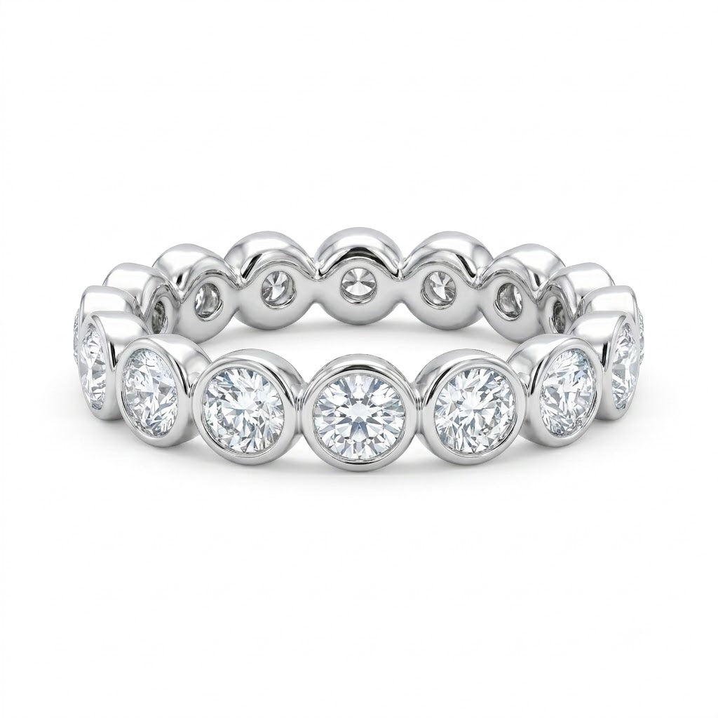 Diamond White Gold Bezel Eternity Band