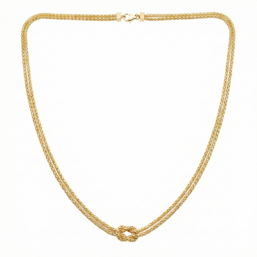 18K Yellow Gold Double Chain Necklace