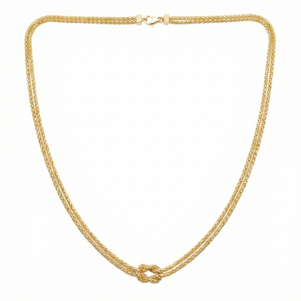 18K Yellow Gold Double Chain Necklace